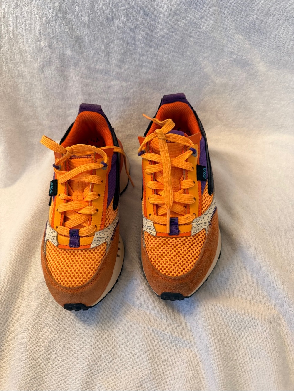 Fila Kids Orange & Purple Lace-Up Mesh Sneakers